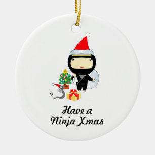 Wenig Ninja Weihnachtsverzierung Keramik Ornament