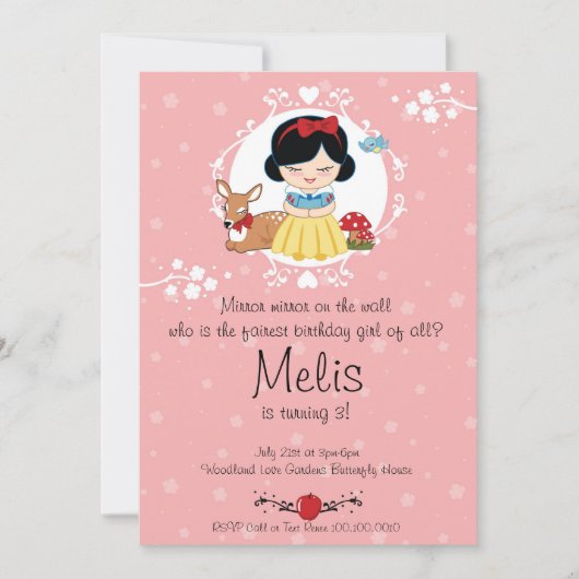 Wenig Party Einladung Waldprinzessin-Birthday (Vorderseite)