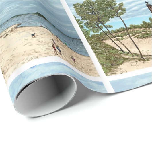 Wenig Punkt-Zobel-Leuchtturm-Packpapier Geschenkpapier (Rolleneckpunkt)