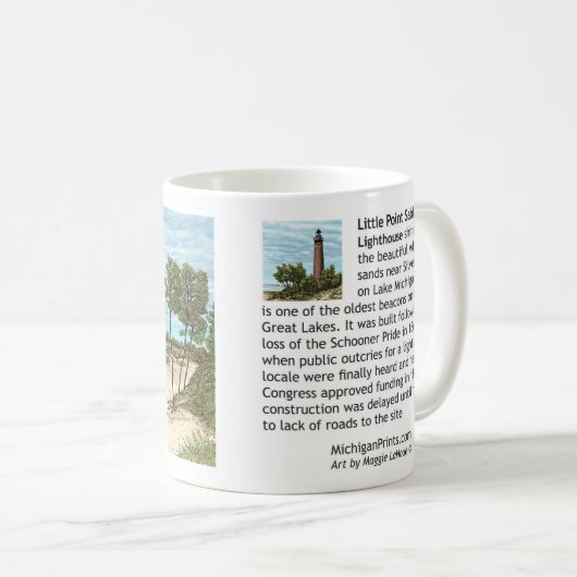 Wenig Punktsable-Leuchtturm-Michigan-Kaffee-Tasse Kaffeetasse (VorderseiteRechts)