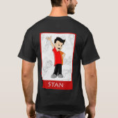 Wenig Regenbogen-Comicen Stan T-Shirt-Schwarzes T-Shirt (Rückseite)
