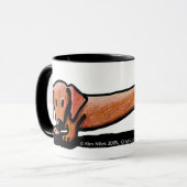 Wenig rote Dackel-Tasse Tasse (Vorderseite Links)