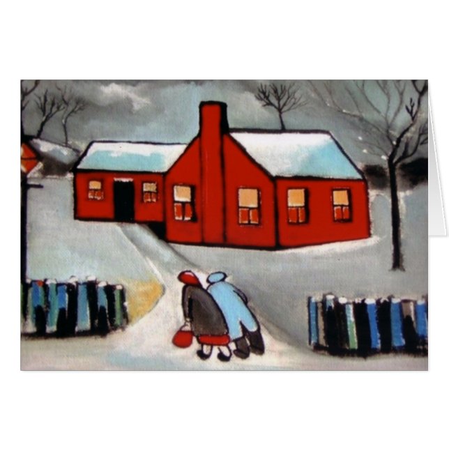 WENIG ROTE HAUS-SCHNEE-SZENE (Vorderseite (Horizontal))