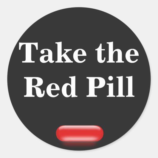 Wenig rote Pille Runder Aufkleber (Vorderseite)