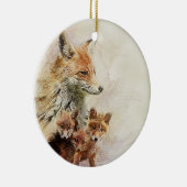 Wenig roter Fox-Familie Keramik Ornament (Rechts)