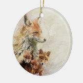Wenig roter Fox-Familie Keramik Ornament (Links)