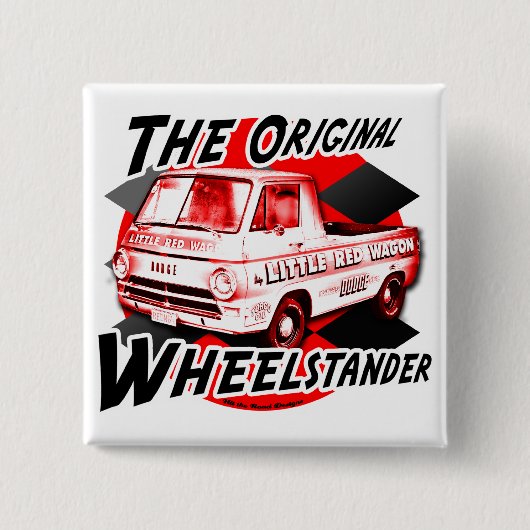 Wenig roter Lastwagen Button (Vorderseite)