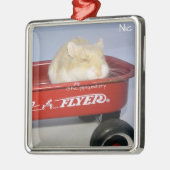 Wenig roter Lastwagen! Silbernes Ornament (Links)