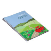 Wenig rotes Auto in Rolling Hills Notizbuch Notizblock (Rechte Seite)