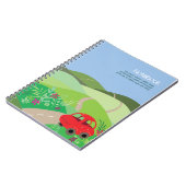 Wenig rotes Auto in Rolling Hills Notizbuch Notizblock (Linke Seite)