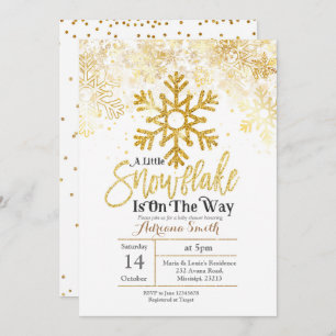 Wenig Schneeflocke des Gold A ist auf der Einladung