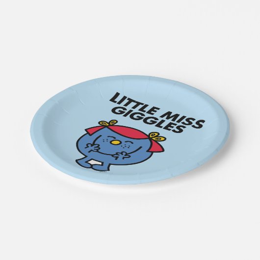 Wenig schwarze Beschriftung Fräulein-Giggles | Pappteller (Schrägansicht)