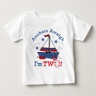 Wenig Segelboot-2. Geburtstag Baby T-shirt