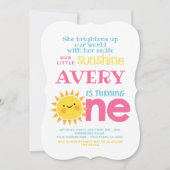 Wenig Sonnenschein-1. Geburtstag Einladung (Vorderseite)