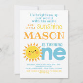 Wenig Sonnenschein-1. Geburtstag Einladung (Vorderseite)