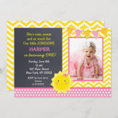 Wenig Sonnenschein-Foto-Geburtstags-Party Einladung (Vorne/Hinten)