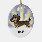 Wenig Stern-Dackel (Drahthaarterrier) Keramik Ornament (Rechts)