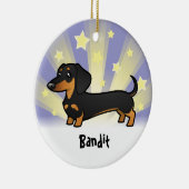 Wenig Stern-Dackel (glatter Mantel) Keramik Ornament (Rechts)