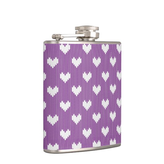 Wenig Strick-Herz-Muster auf Lila Flachmann (Rechts)