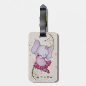 Wenig Tanzen-Ballerina-Elefant-Gepäckanhänger Gepäckanhänger (Rückseite vertikal)