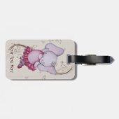 Wenig Tanzen-Ballerina-Elefant-Gepäckanhänger Gepäckanhänger (Rückseite horizontal)