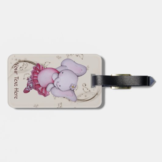 Wenig Tanzen-Ballerina-Elefant-Gepäckanhänger Gepäckanhänger (Rückseite horizontal)