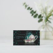 Wenig Tee-Topf-Café-Geschäfts-Visitenkarte Visitenkarte (Stehend Vorderseite)