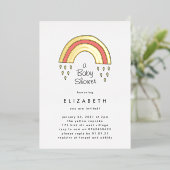 Wenig über dem Regenbogen Babydusche Gold gepresst Folieneinladung (Stehend vorne)