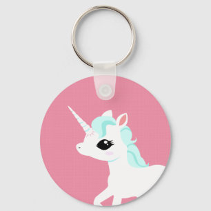 Wenig Unicorn mit blauem Mähnen-Schlüsselanhäng Schlüsselanhänger