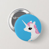 Wenig Unicorn mit rosa Mähnenknopf-Abzeichen Button (Vorne & Hinten)