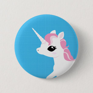 Wenig Unicorn mit rosa Mähnenknopf-Abzeichen Button