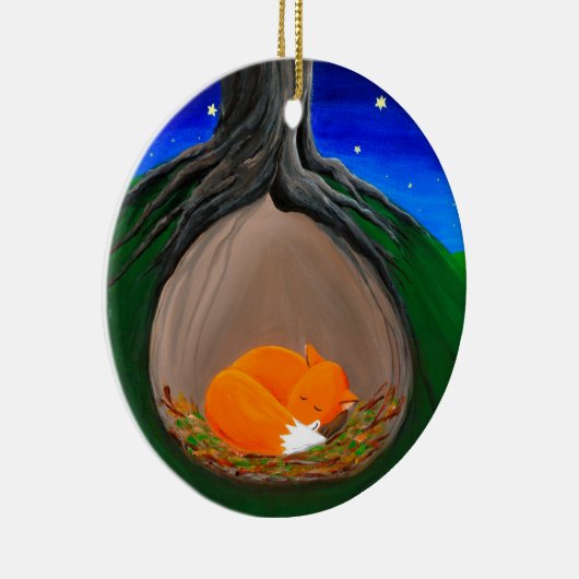 Wenig Waldland Fox | Keramik Ornament (Rechts)