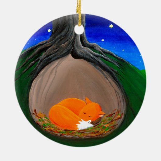 Wenig Waldland Fox | Keramik Ornament (Hinten)