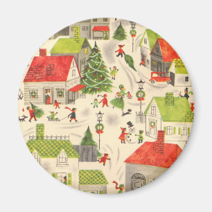 Wenig Weihnachtsdorf Magnet
