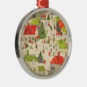 Wenig Weihnachtsdorf Ornament Aus Metall (Rechts)