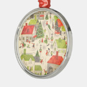 Wenig Weihnachtsdorf Ornament Aus Metall (Links)