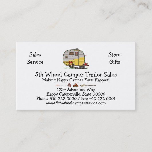 Wenig Western-Camper-Anhänger M Visitenkarte (Vorderseite)