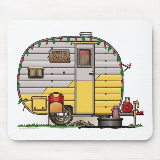 Wenig Western-Camper-Anhänger Mousepad (Vorne)