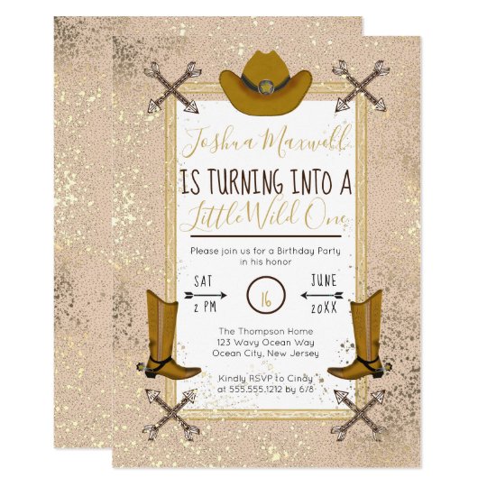 Wenig Wildes Western Pfeil Geburtstags Party Einladung Zazzle De