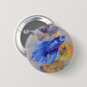 Wenige blaue Betta Fische Button (Vorne & Hinten)