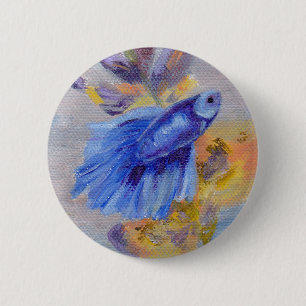 Wenige blaue Betta Fische Button