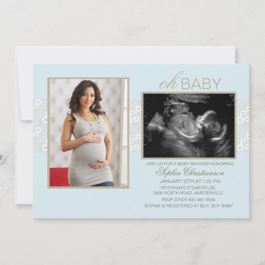 Wenige Flüstern blau Einladung (Vorderseite)