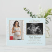 Wenige Flüstern blau Einladung (Stehend Vorderseite)