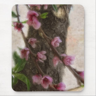 Wenige rosa Baum-Blumen Mousepad