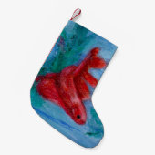 Wenige rote Betta Fische Kleiner Weihnachtsstrumpf (Vorderansicht (hängend))