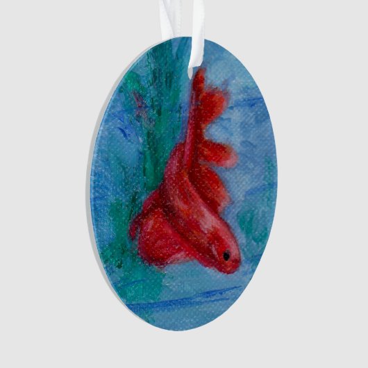 Wenige rote Betta Fische Ornament (Vorderseite)
