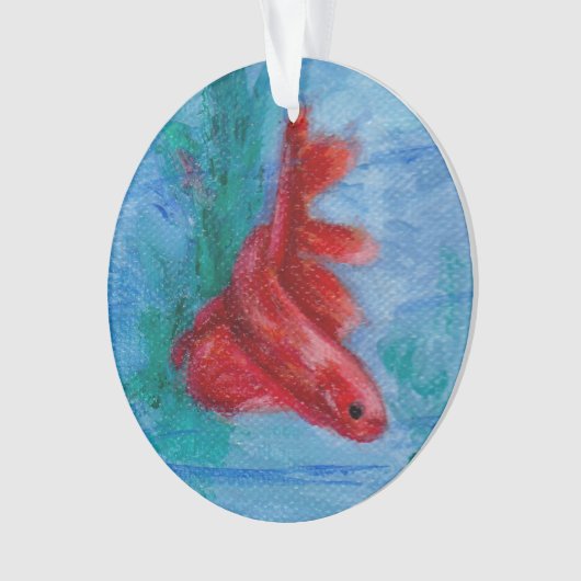 Wenige rote Betta Fische Ornament (Vorderseite)