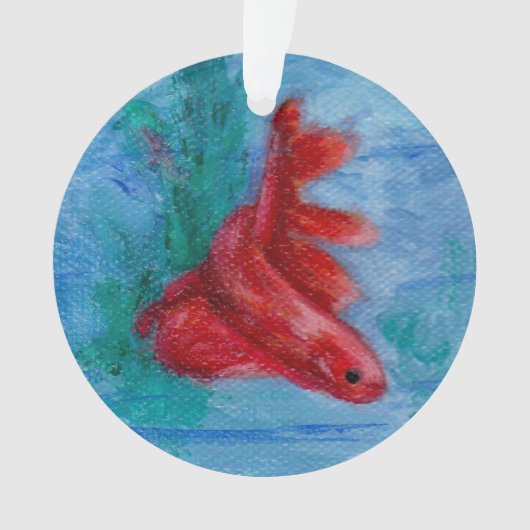 Wenige rote Betta Fische Ornament (Vorderseite)
