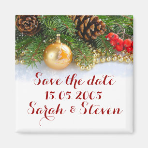 Wenige Weihnachtsbälle Save the Date Magnet