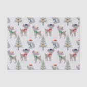 Wenige Weihnachtsfestliche Waldrotwild Seidenpapier (Vorderseite)